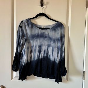Donating Soon! ONeill blue tie dye flowy blouse size medium with cold shoulder